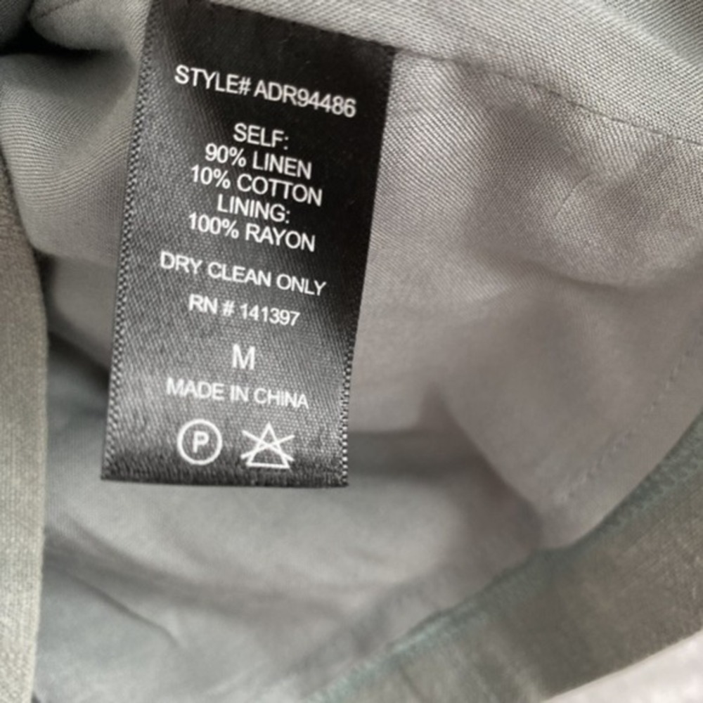 ASTR The Label Mini Dress Women Sz M Sage Green 90% Linen 10% Cotton - Picture 7 of 9